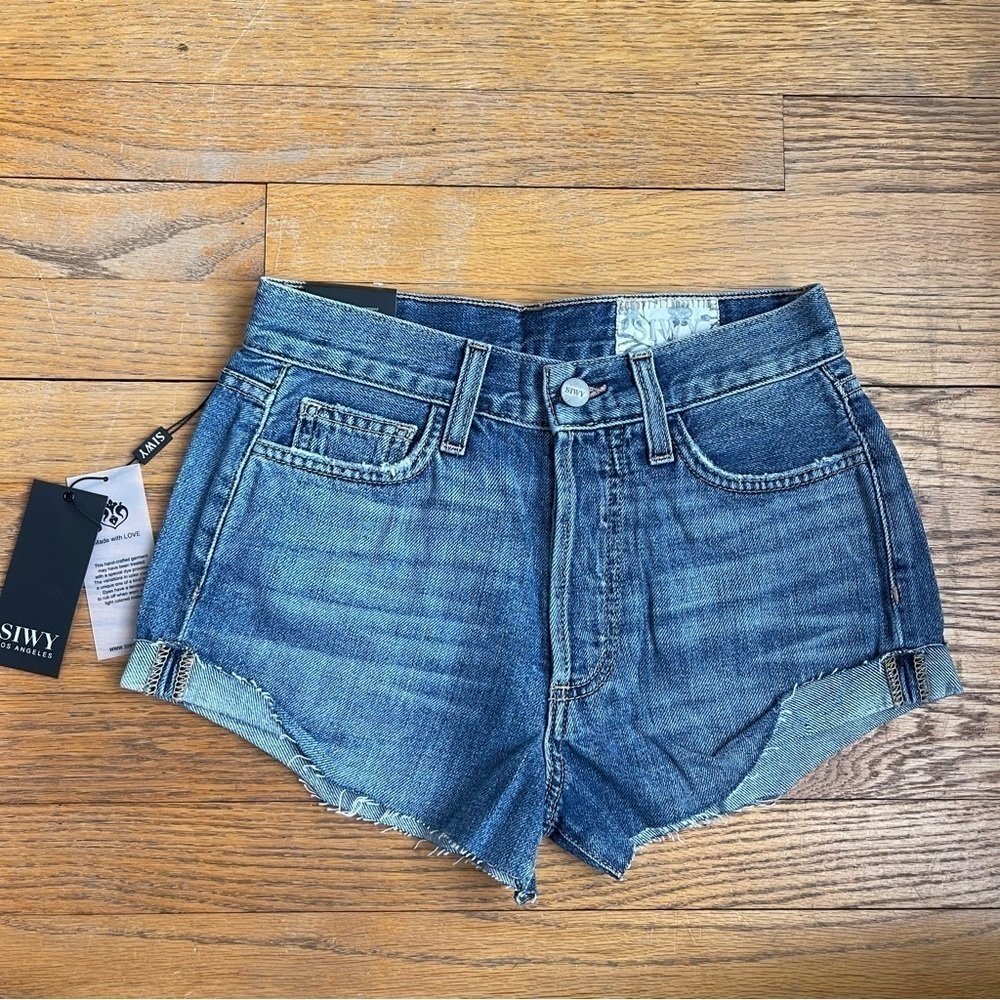 NEW SIWY Dara Tear Down The Walls Jean Shorts Size 24 NWT
